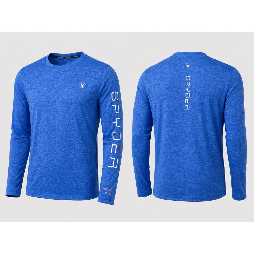 Spyder Hoodie Shirt Men Size XXL Blue ProWeb Stretch Performance Active New Tags